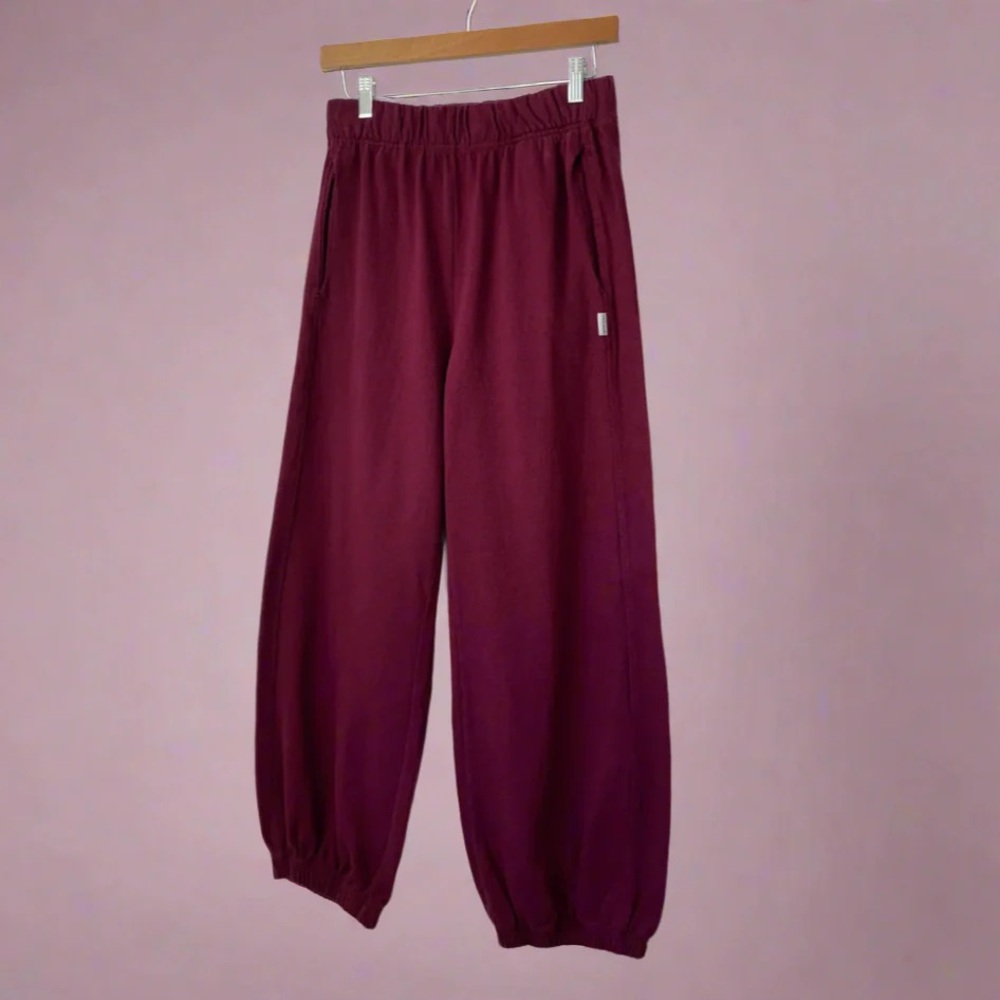Le Bon Shoppe cotton balloon pants Merlot burgundy maroon
